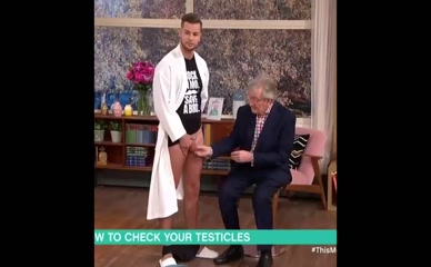 CHRIS HUGHES NUDE/SEXY SCENE IN CHRIS HUGHES SEXY AND NUDE VIDEO SHOWING OFF HIS HOT BALLS DURING A TESTICULAR EXAM ON LIVE THIS MORNING