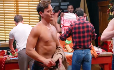 BLAKE KELLEY,EZRA MORELAND,ISAAC RAMIREZ NUDE/SEXY SCENE IN FINDING MR. CHRISTMAS